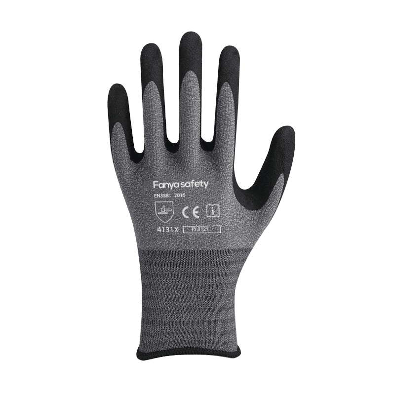 Lapisan nilon/spandeks 15G dengan lapisan nitril berpasir