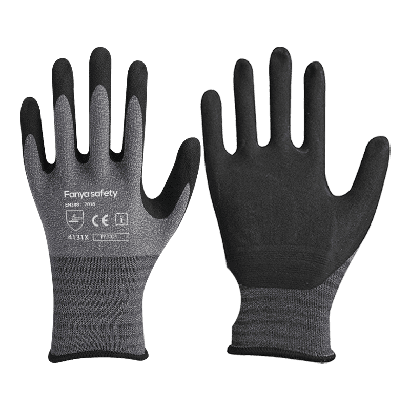 Lapisan nilon/spandeks 15G dengan lapisan nitril berpasir