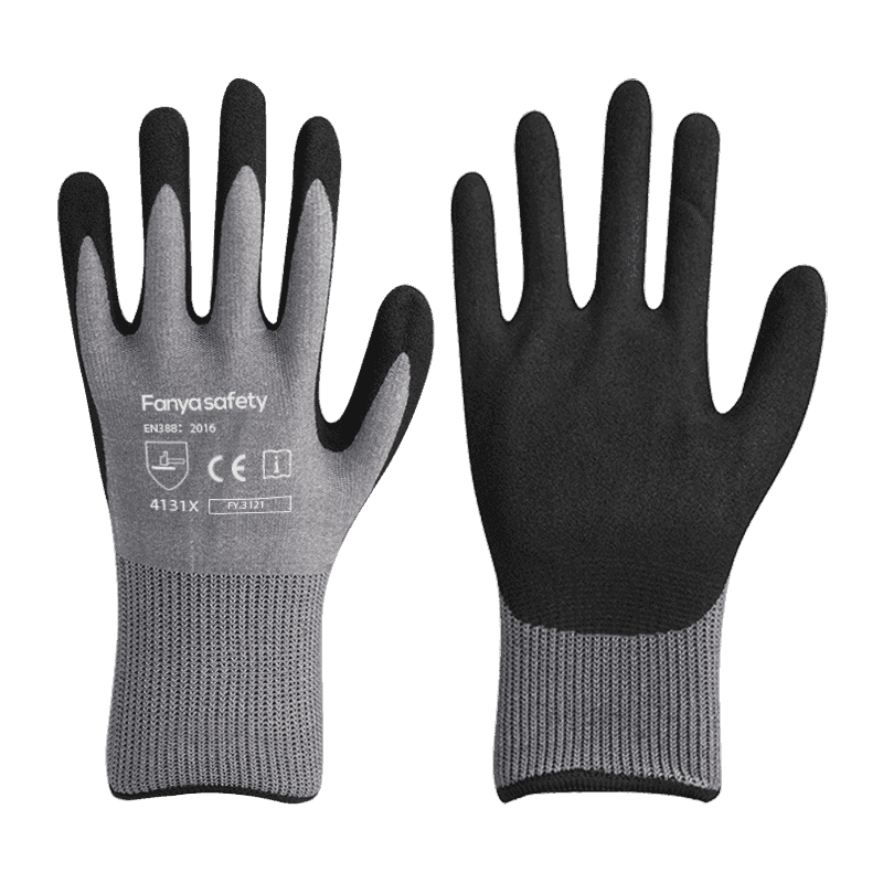 Lapisan nilon/spandeks 15G dengan lapisan nitril berpasir